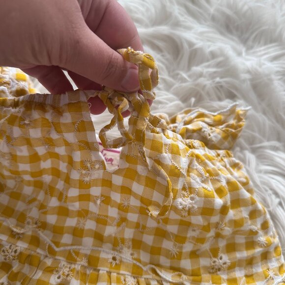 Cheeky Plum gingham yellow dress size 3T - Picture 3 of 3